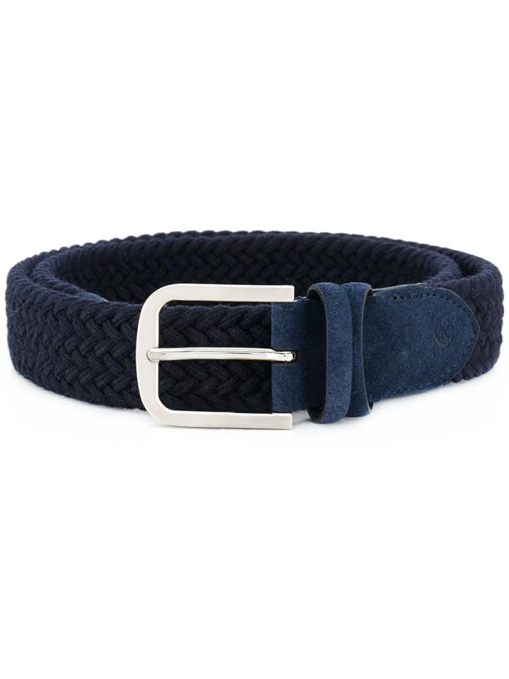 Canali Woven Buckle Belt - Blue