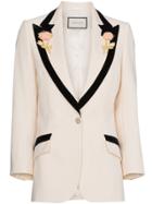 Gucci Flower Embroidered Wool Jacket - Nude & Neutrals