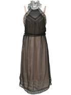 Prada Lace Detailed Layered Dress - Black