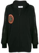 Mr & Mrs Italy Embroidered Patch Hooded Jacket - Black