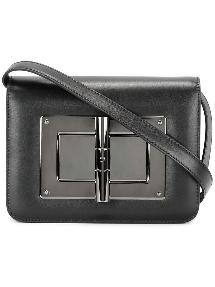 Tom Ford - Foldover Top Crossbody Bag - Women - Calf Leather - One Size, Black, Calf Leather
