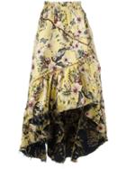 Philosophy Di Lorenzo Serafini Floral Print Maxi Skirt, Women's, Size: 38, Yellow/orange, Polyester