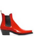 Calvin Klein 205w39nyc 55 Red Western Ankle Boots