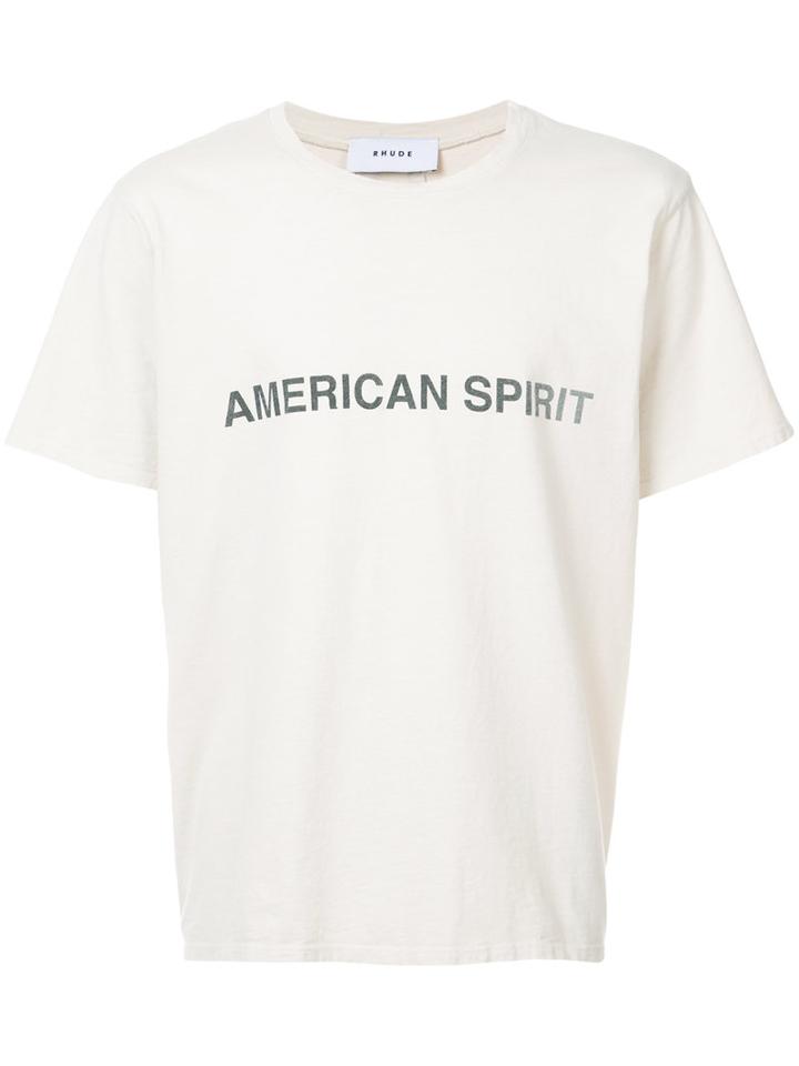 Rhude - Printed Logo T-shirt - Men - Cotton - L, White, Cotton