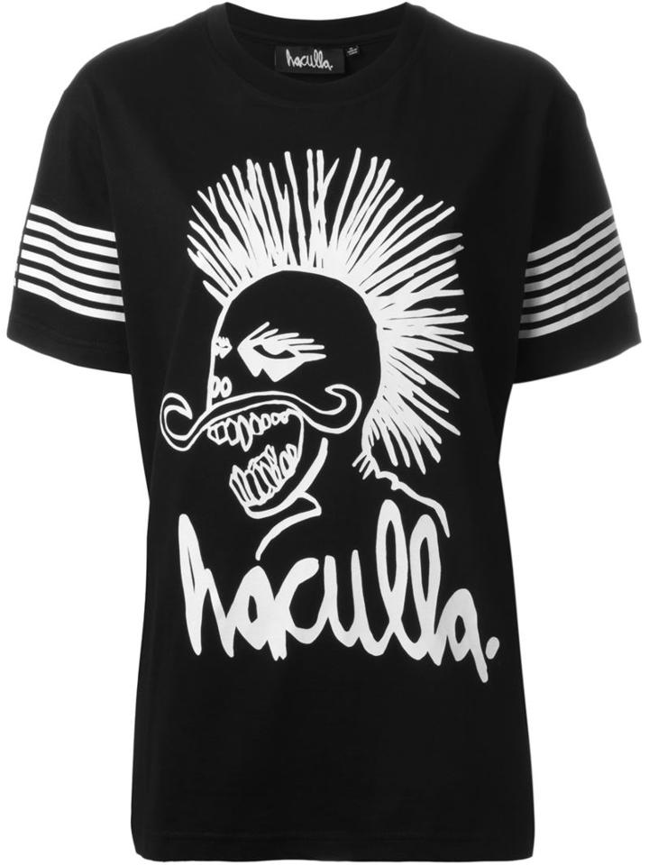 Haculla Logo Print T-shirt, Women's, Size: M, Black, Cotton
