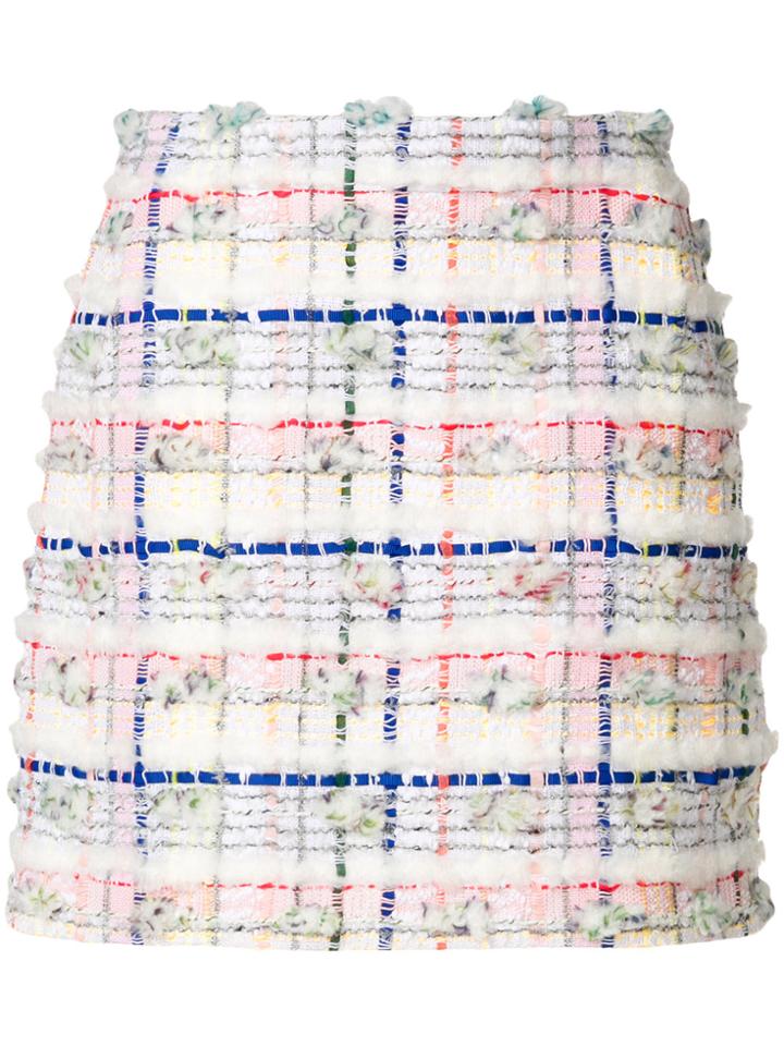 Thom Browne Check Tweed Skirt - White
