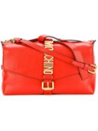 Moschino Letters Buckle Shoulder Bag, Women's, Red