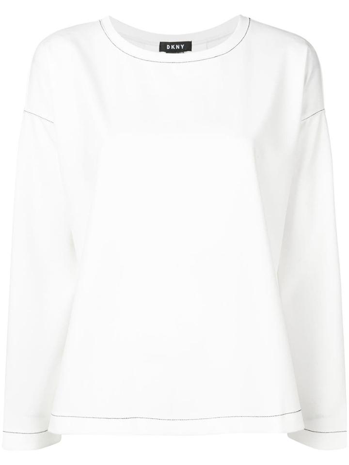 Dkny Relaxed Longsleeved Top - White