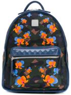Mcm Floral Print Backpack - Blue