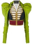 Dsquared2 - Exaggerated Sleeve Military Jacket - Women - Silk/cotton/polyester/virgin Wool - 40, Green, Silk/cotton/polyester/virgin Wool