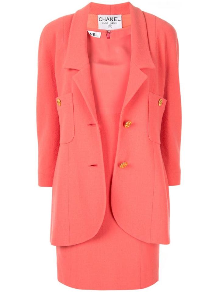 Chanel Pre-owned Cc Setup Suit Jacket Dress - Pink