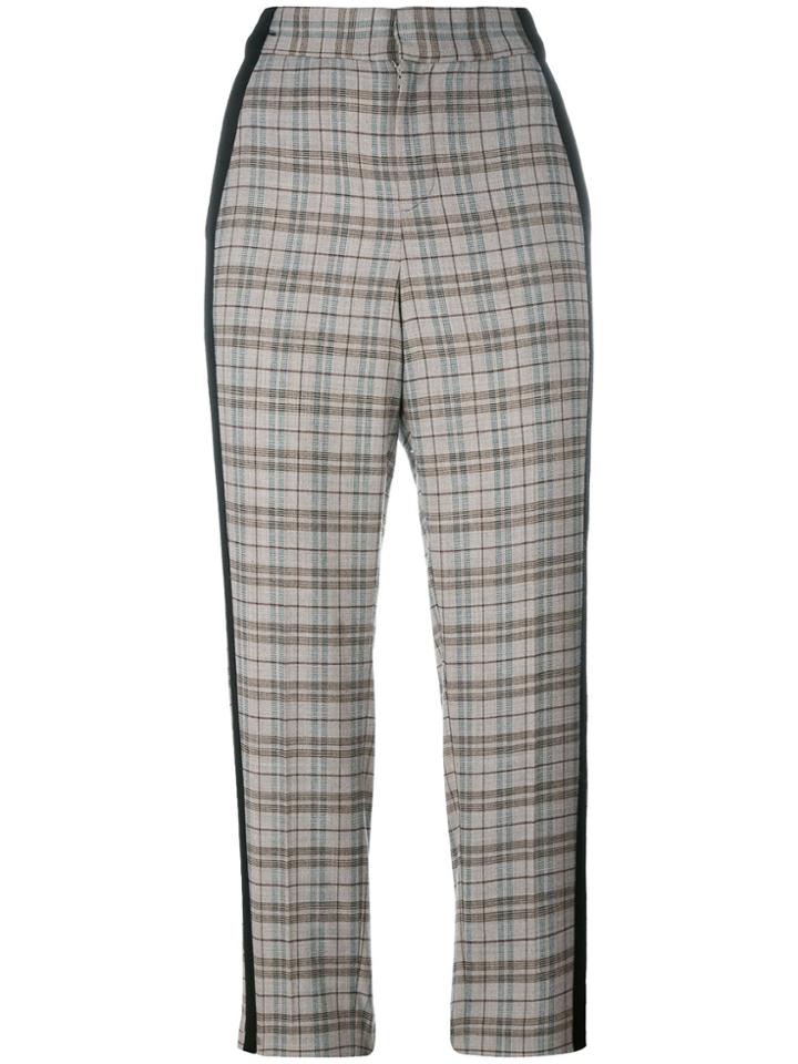 A.f.vandevorst Check Cropped Trousers - Grey