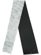 William Ltd. - 'greybones' Printed Charmeuse Scarf - Men - Silk - One Size, Grey, Silk