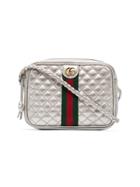 Gucci Leather Mini Quilted Stripe Bag - Metallic