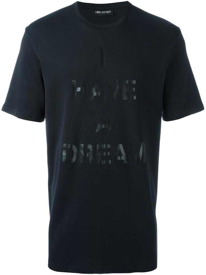 Neil Barrett 'i Have A Dream' T-shirt, Men's, Size: Medium, Black, Cotton