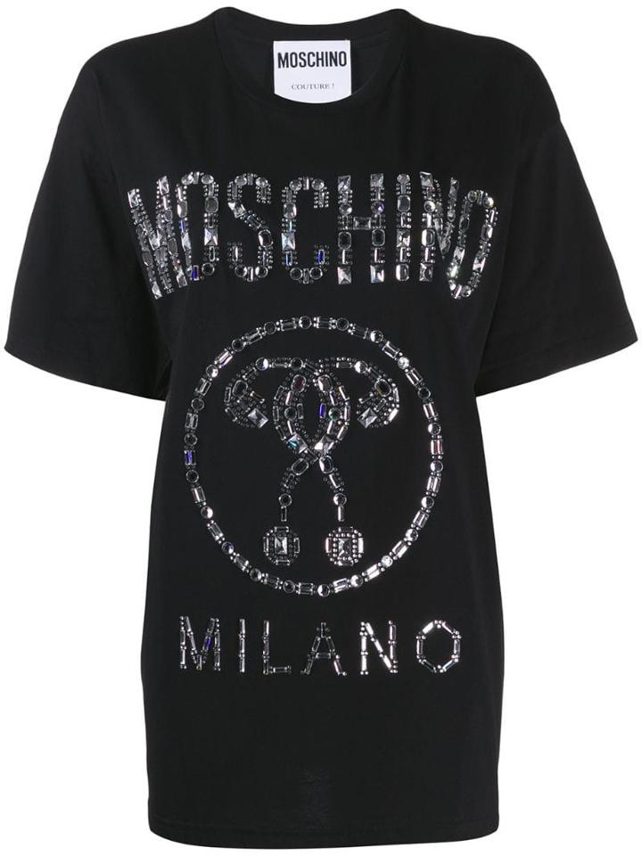 Moschino Crystal Logo T-shirt - Black