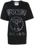 Moschino Crystal Logo T-shirt - Black