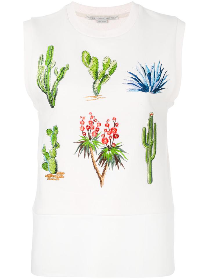 Stella Mccartney Embroidered Sweatshirt Top, Women's, Size: 42, Nude/neutrals, Cotton