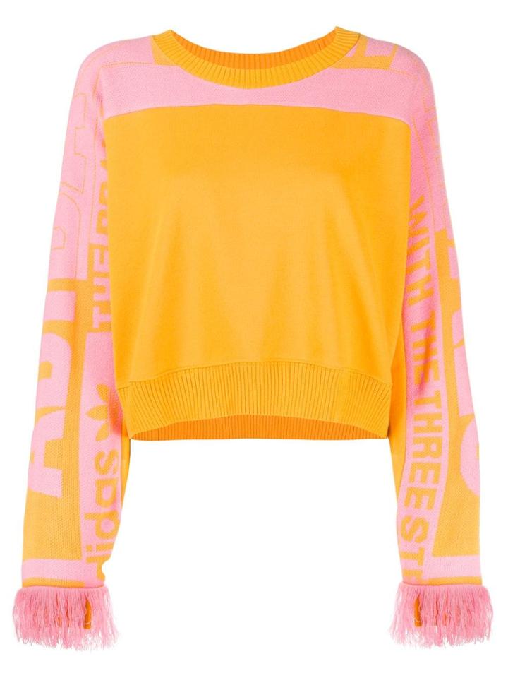 Adidas Cropped Round Neck Sweater - Yellow