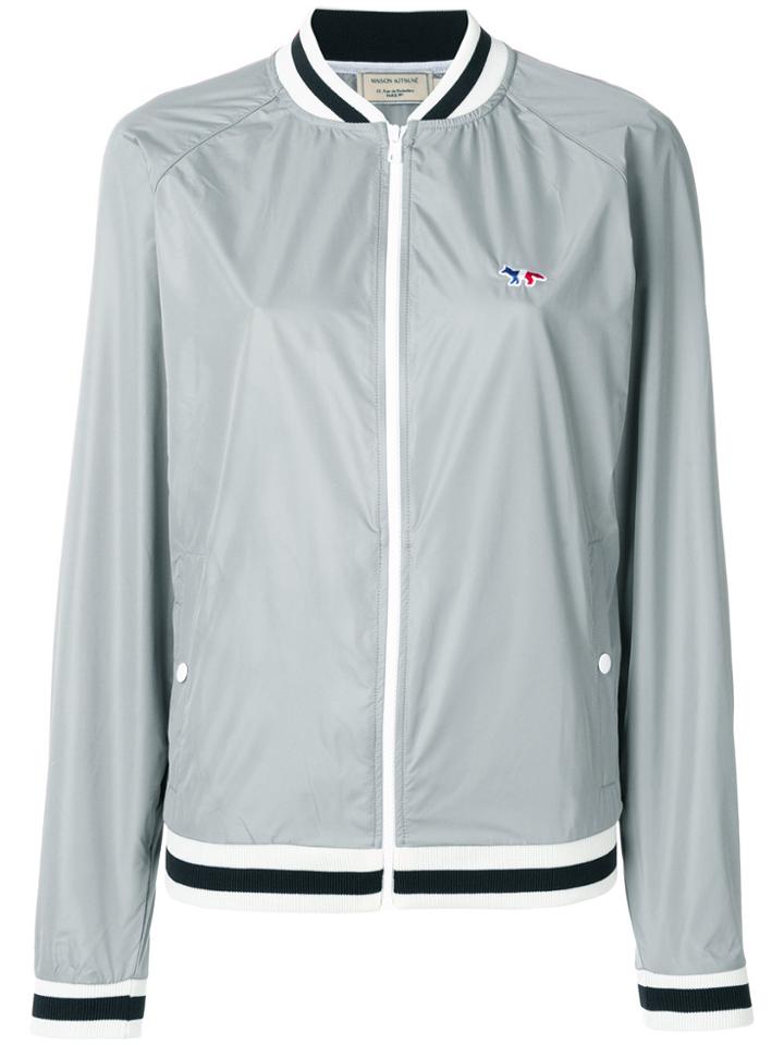 Maison Kitsuné Raglan Sleeve Baseball Jacket - Grey