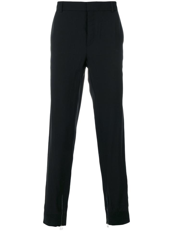 Lanvin - Zipped Cuff Tailored Trousers - Men - Cotton/polyamide/viscose/wool - 50, Black, Cotton/polyamide/viscose/wool
