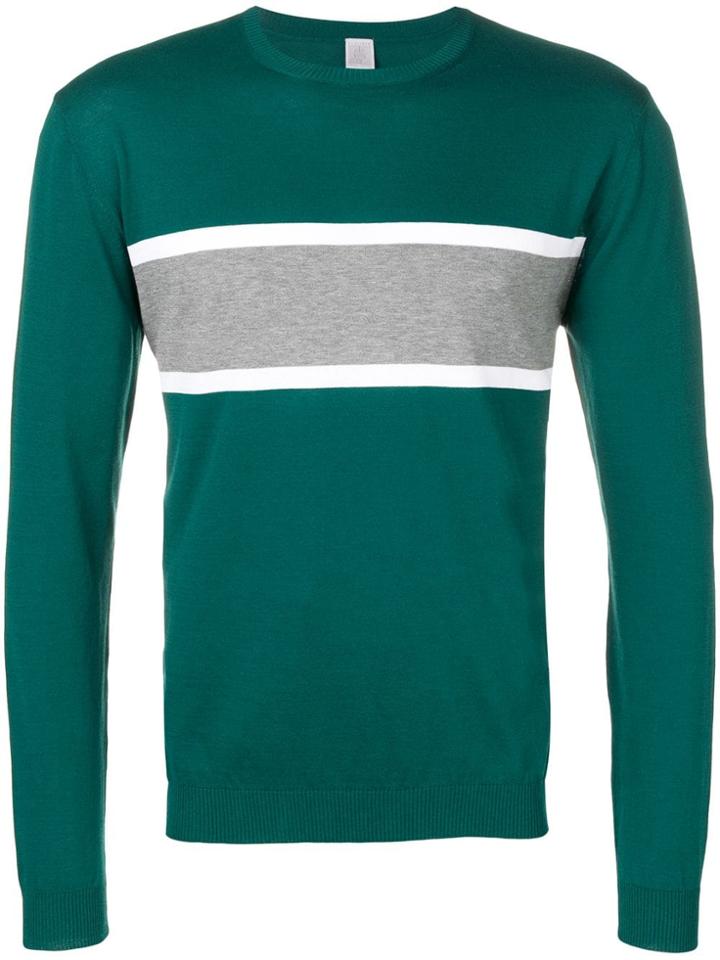 Eleventy Contrast Panel Jumper - Green
