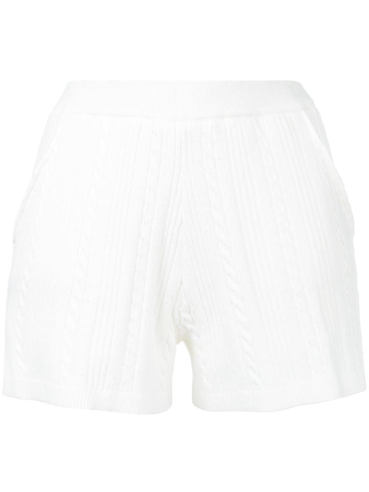Guild Prime - Cable Knit Shorts - Women - Cotton/nylon/rayon - 36, White, Cotton/nylon/rayon