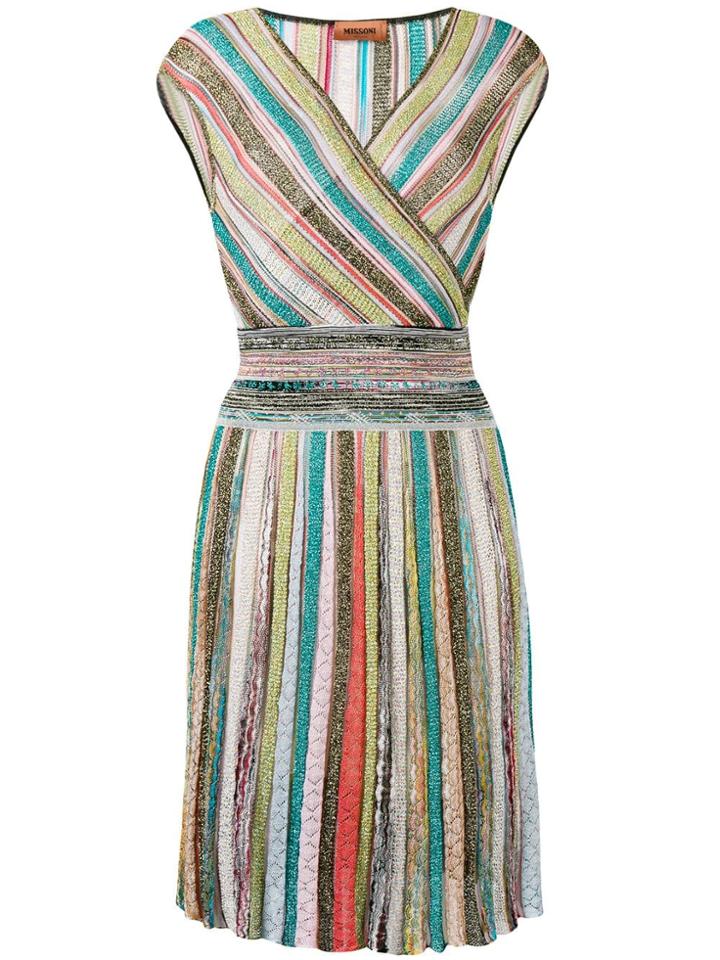 Missoni Stripe Knitted Midi Dress - Blue