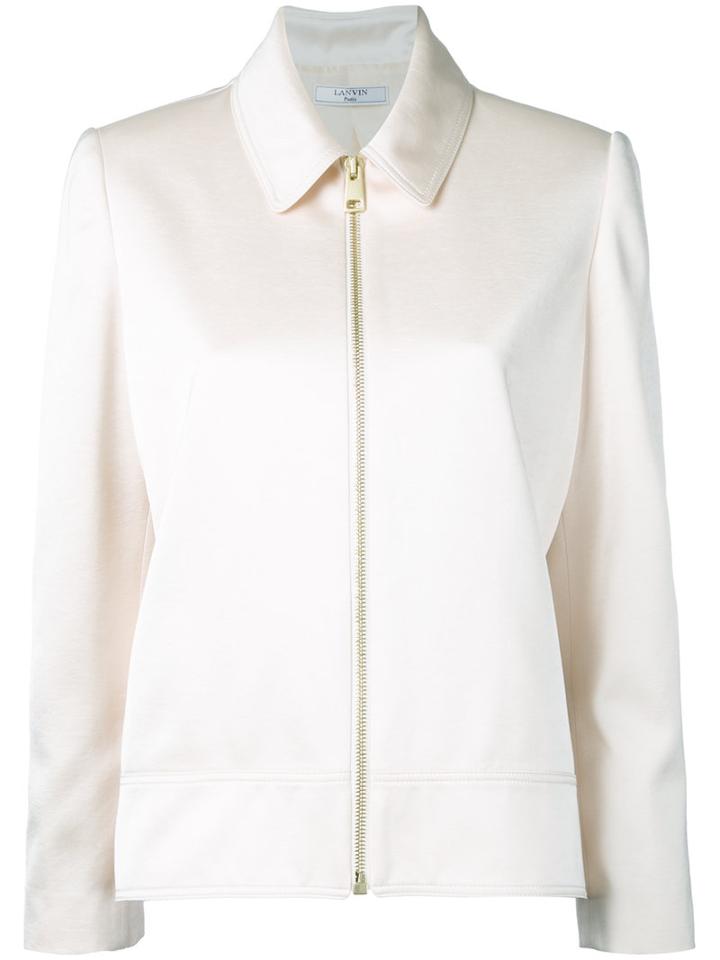 Lanvin Collared Jacket, Women's, Size: 38, Nude/neutrals, Silk/polyester/viscose