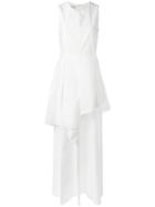 Brunello Cucinelli Layered Maxi Dress, Women's, Size: Large, White, Cotton/polyamide/acetate/silk