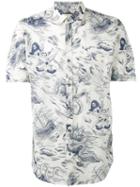 Gucci Sea Storm Print Shirt, Men's, Size: 39, White, Cotton