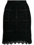 Chanel Vintage 2004's Geometric-shaped Crochet Skirt - Black