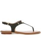 Michael Michael Kors Logo-plate Thong Sandals - Black