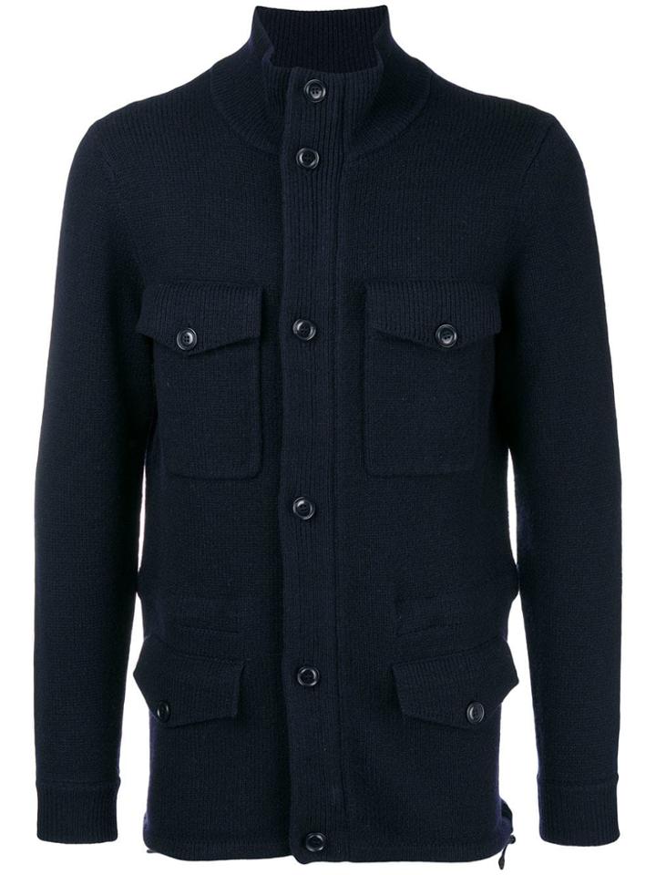 Aspesi Short Zipped Coat - Blue