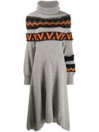 Sacai Navajo Printed Sweater Dress - Grey