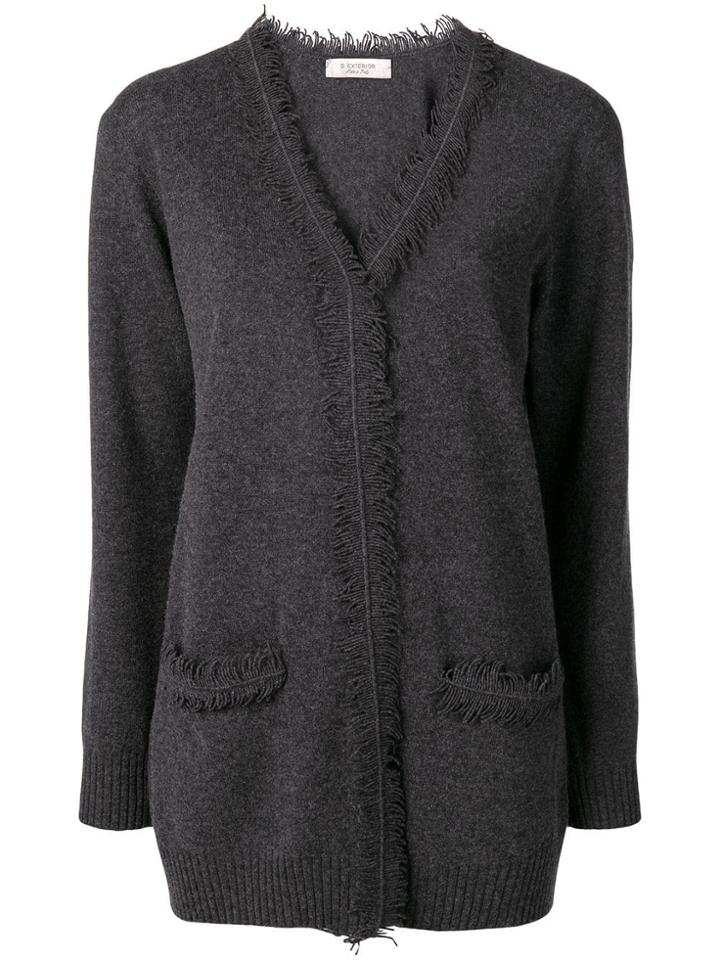 D.exterior Frayed Edge Cardigan - Grey