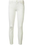 Mother - Distressed Skinny Jeans - Women - Cotton/polyester/spandex/elastane - 28, Nude/neutrals, Cotton/polyester/spandex/elastane