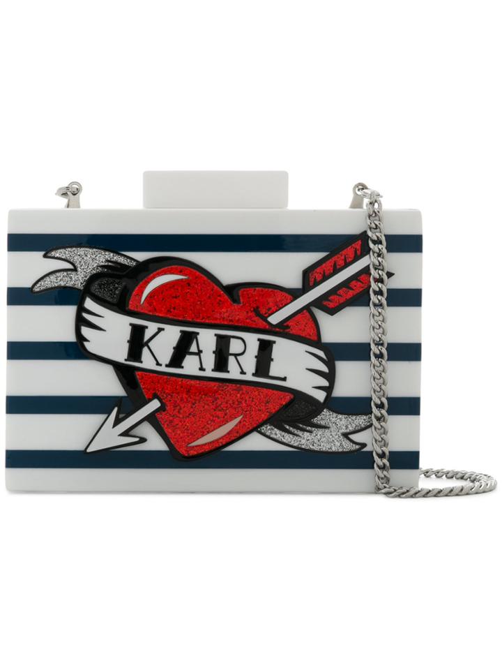 Karl Lagerfeld Captain Karl Minaudiere Clutch - White