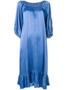 Raquel Allegra Flared Ruffle Dress - Blue