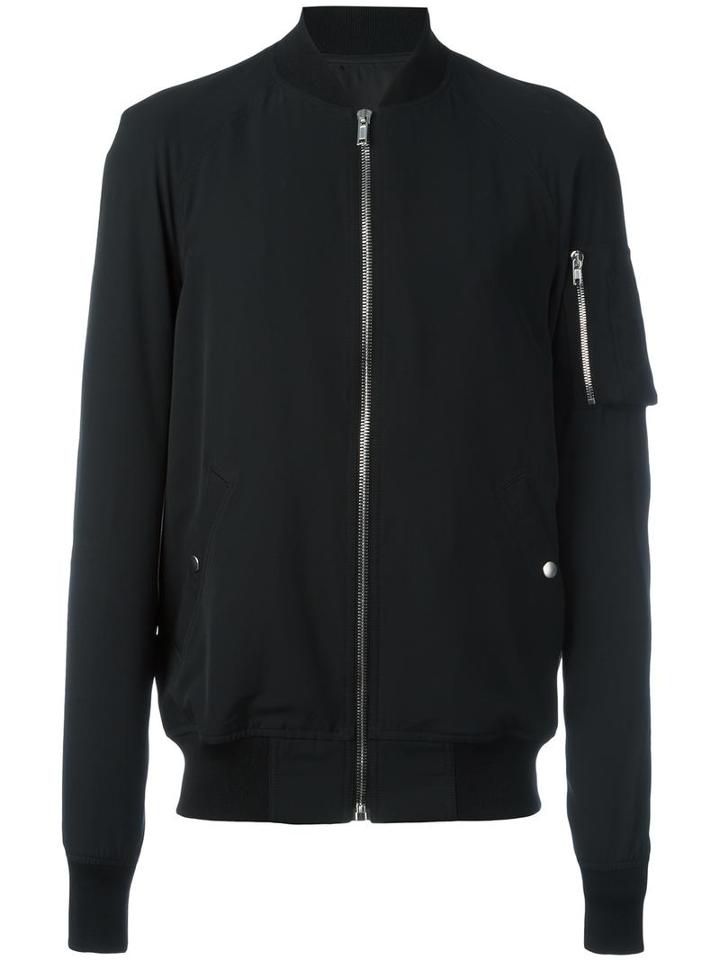 Rick Owens Classic Bomber Jacket, Men's, Size: 54, Black, Viscose/virgin Wool/cotton