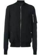 Rick Owens Classic Bomber Jacket, Men's, Size: 54, Black, Viscose/virgin Wool/cotton