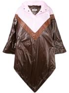 Marios Padded Hooded Poncho - Brown