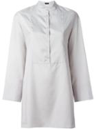 Joseph Bib Detail Shirt, Women's, Size: 42, Grey, Silk
