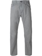 Armani Jeans Trim Detail Straight Leg Trousers, Men's, Size: 38, Grey, Cotton