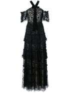 Needle & Thread - Embroidered Maxi Dress - Women - Nylon/polyester - 6, Black, Nylon/polyester
