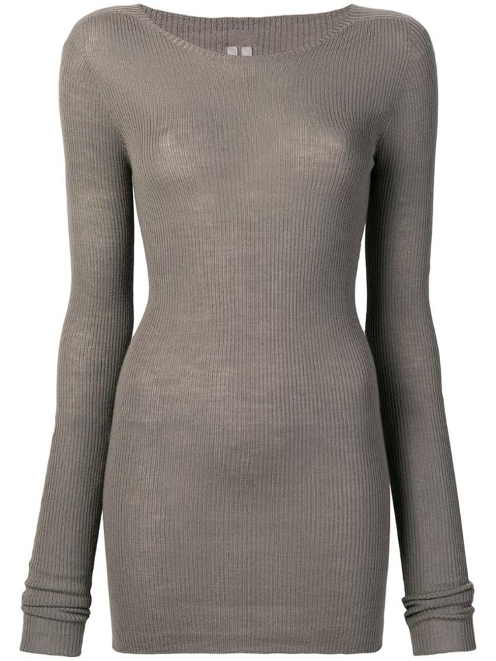 Rick Owens Ribbed Knit Top - Grey