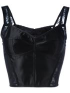Dolce & Gabbana Lace Detail Cropped Top - Black