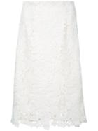 Estnation - Embroidered Skirt - Women - Polyester - 38, White, Polyester