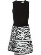Fausto Puglisi Animal Intarsia Knit Skirt, Women's, Size: 42, Black, Viscose/polyamide