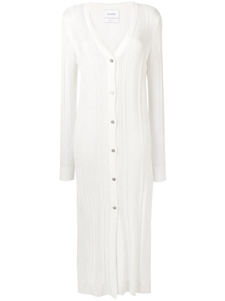 Barrie Long Ribbed Cardigan - White